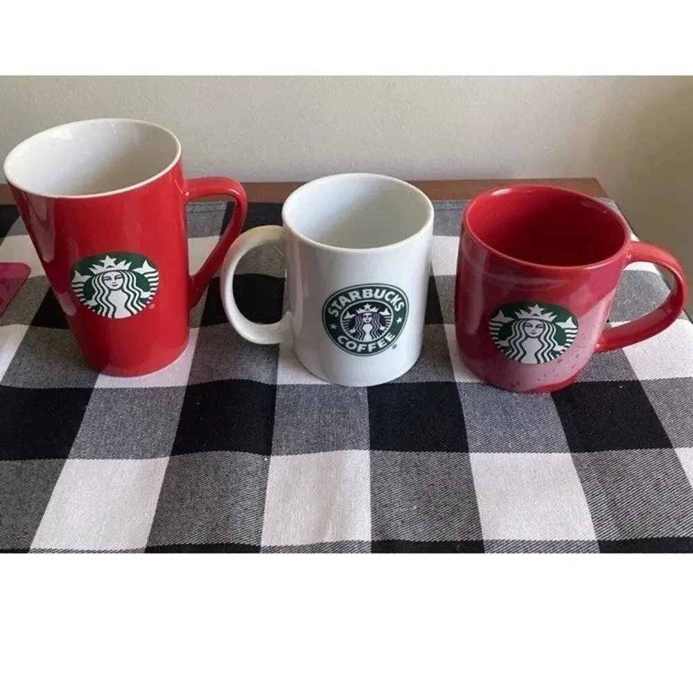 Starbucks Coffee Mug Cup Siren Logo 2006/2020/2024/2014 Red /white Mugs